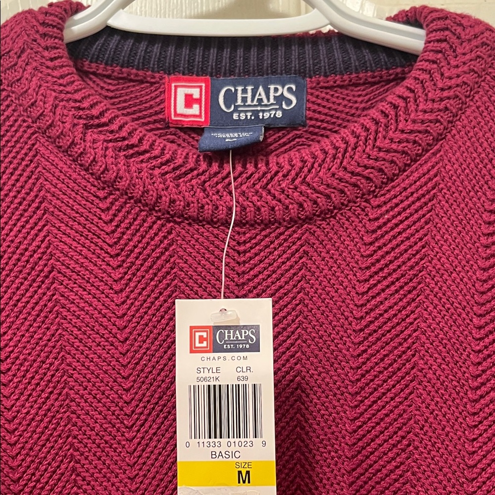 Chaps Men's Burgundy Crewneck Sweater